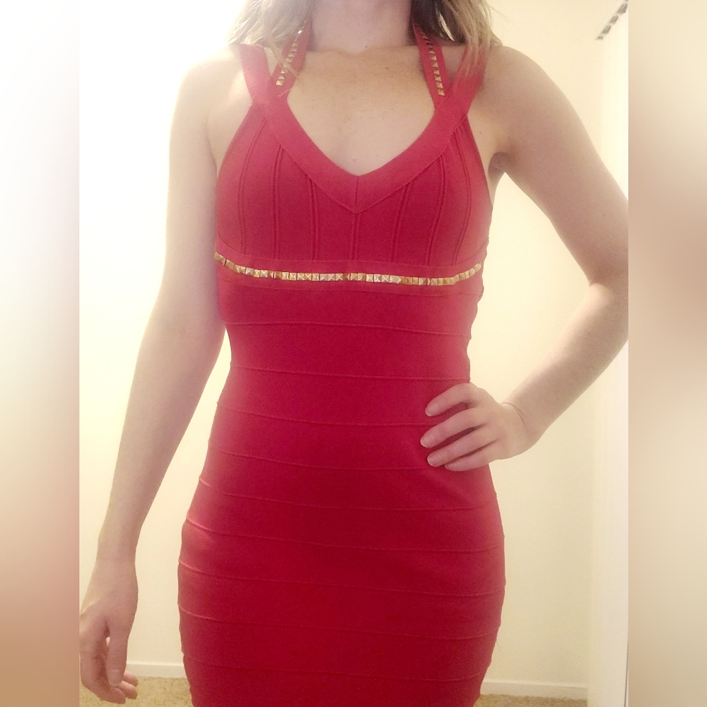 BEBE Pink Bandage Body-Con Dress